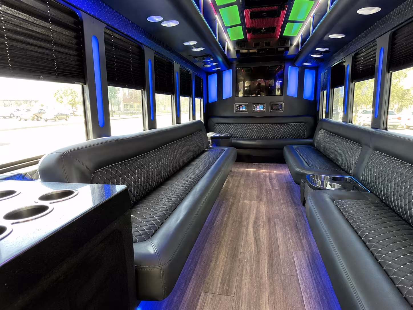 vancouver 15 passenger party bus inside
