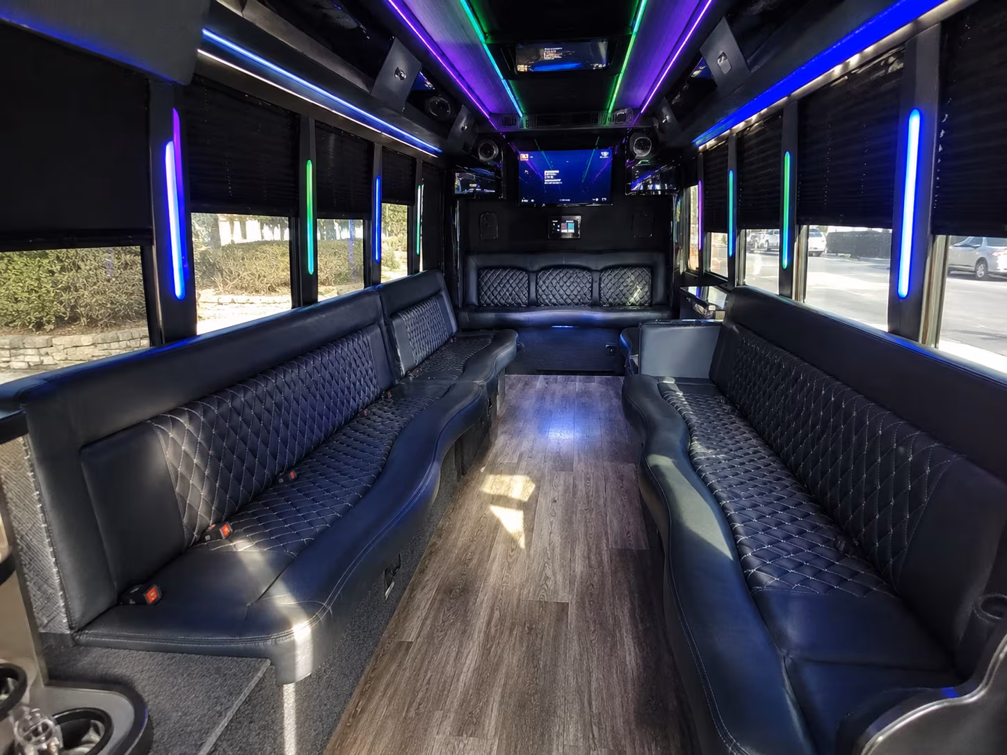 vancouver 15 passenger party bus interior
