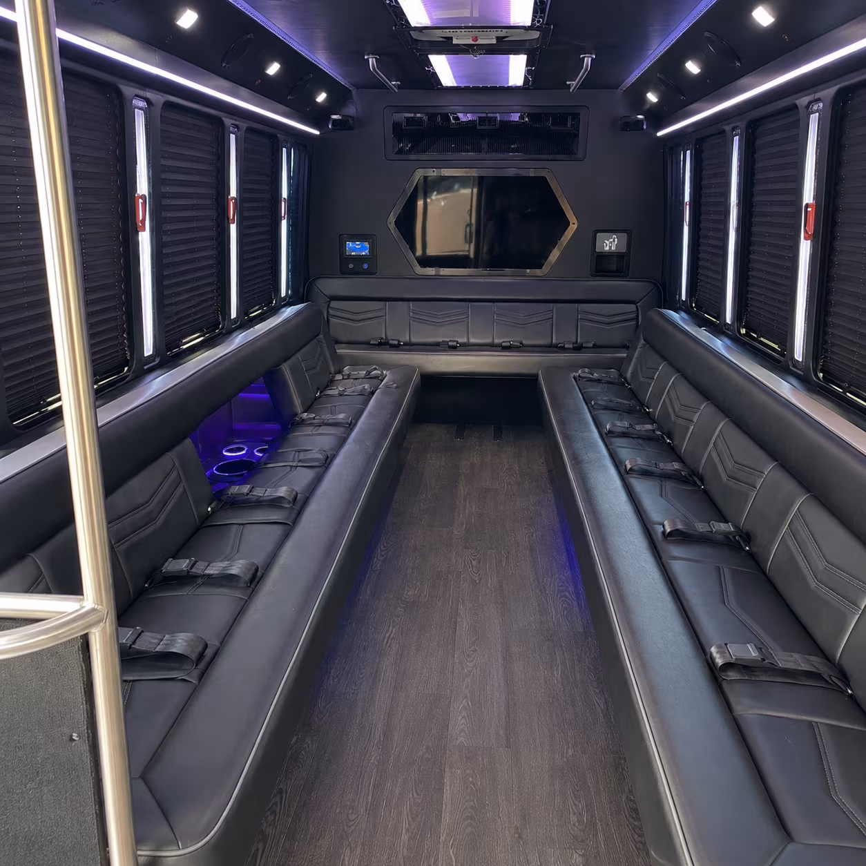 vancouver 18 passenger party bus interior