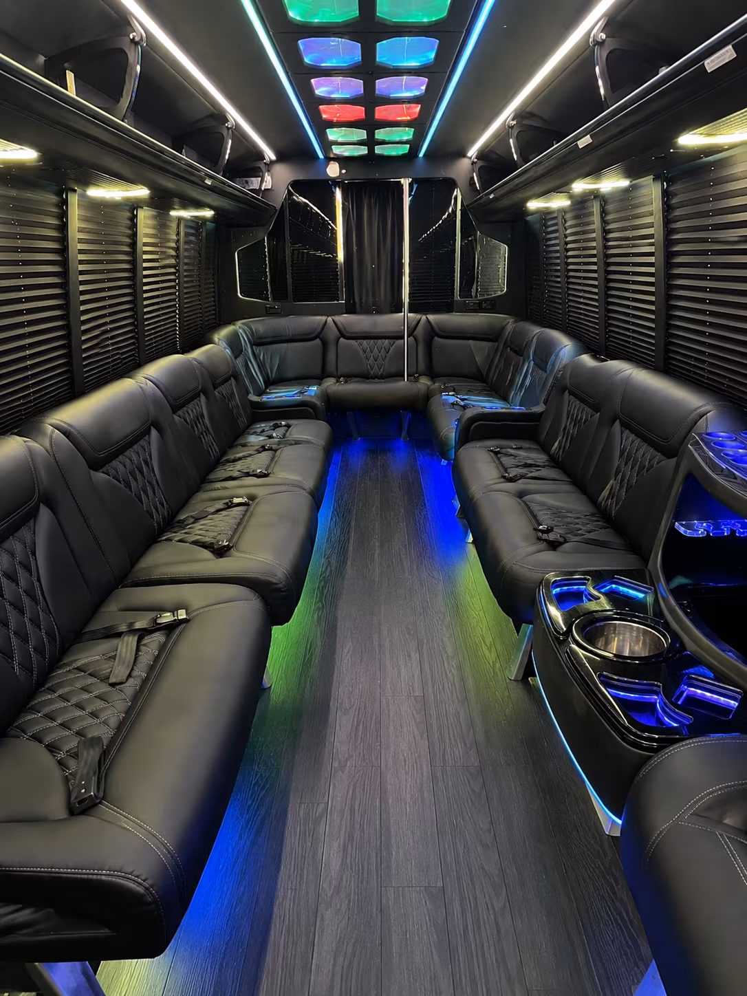 vancouver 20 passenger party bus interior