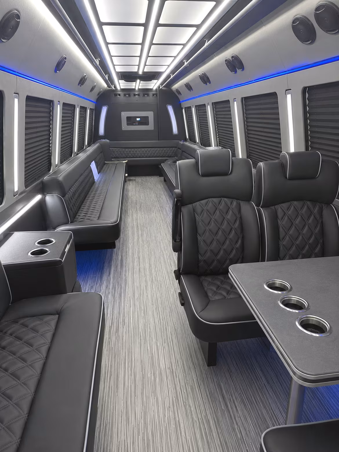 vancouver 25 passenger party bus inside