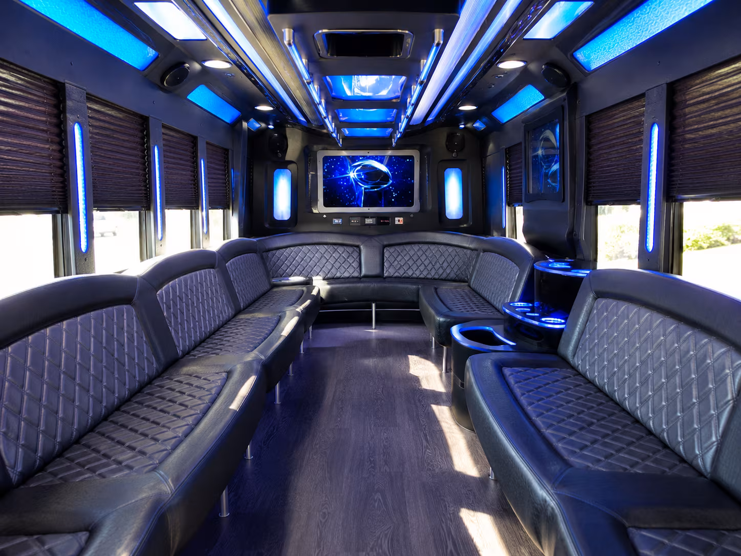 vancouver 28 passenger party bus inside