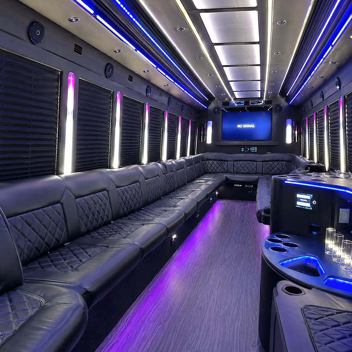 vancouver 30 passenger party bus inside