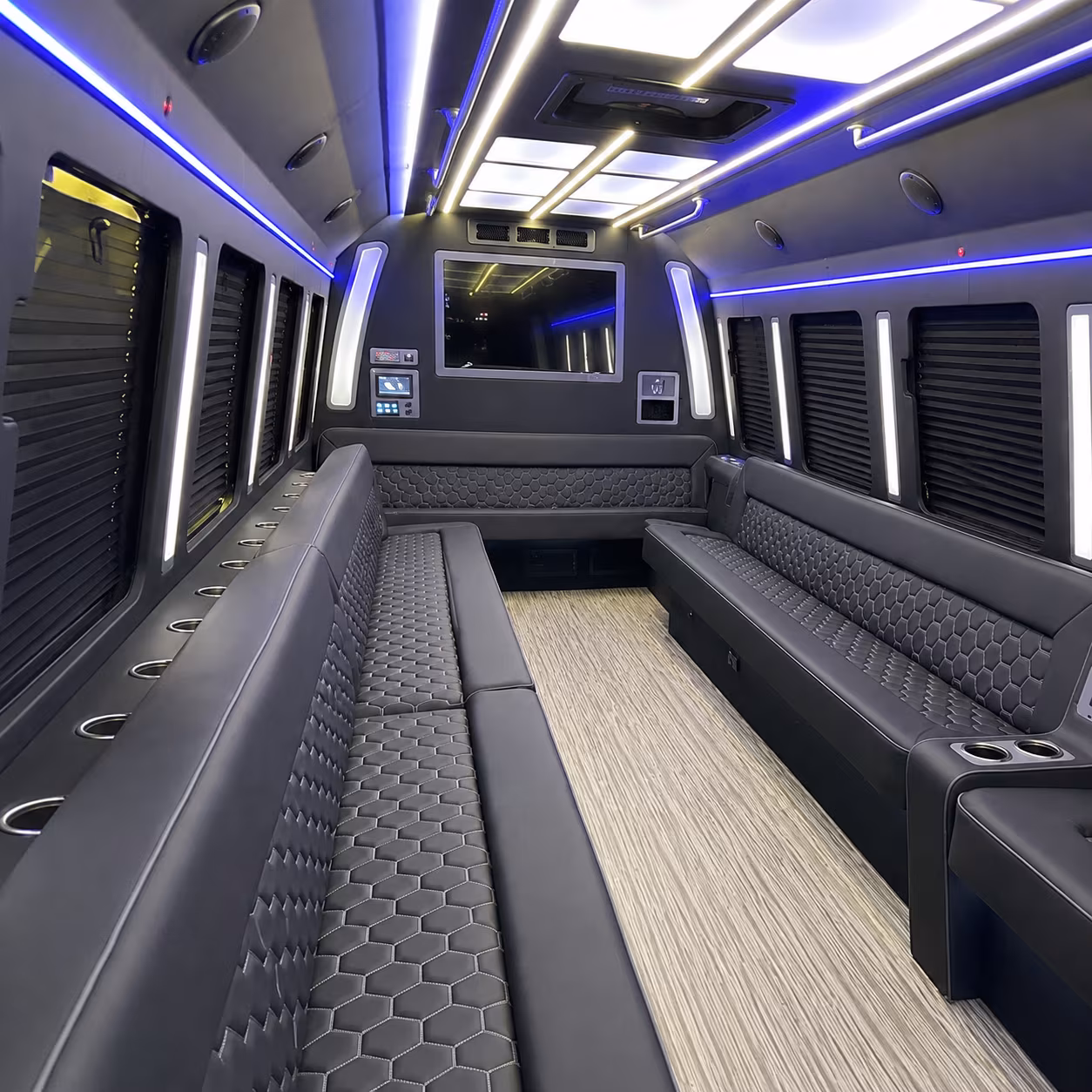 vancouver 40 passenger party bus inside