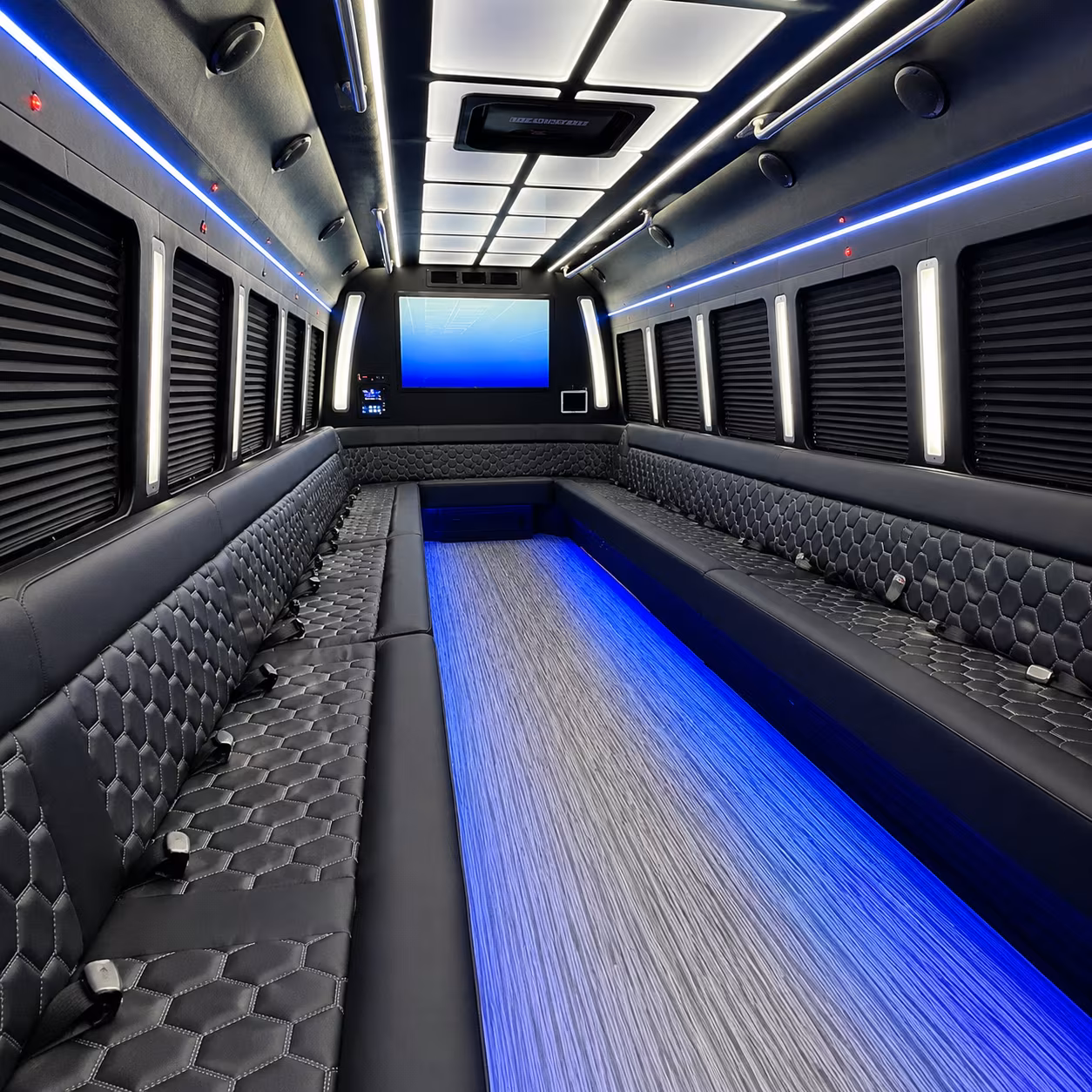 vancouver 50 passenger party bus inside